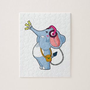 Elephant Headphone Music Jigsaw Puzzle
