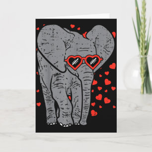 Elephant Heart Gles Cute Valentines Day Animal Lov Card