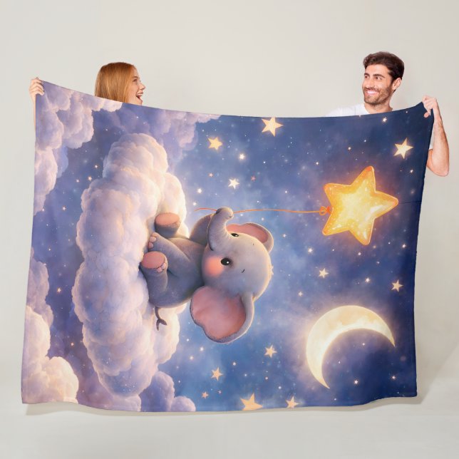 elephant heart large blanke fleece blanket (In Situ)