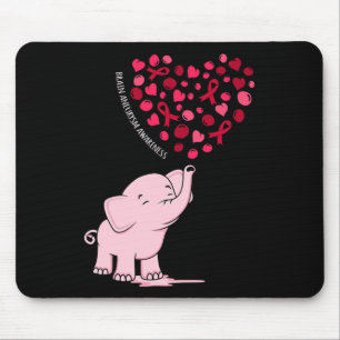 Elephant Heart Ribbon Brain Aneurysm Awareness Mon Mouse Pad