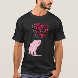 Elephant Heart Ribbon Brain Aneurysm Awareness Mon T-Shirt