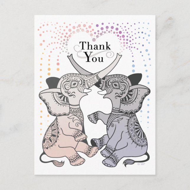 Elephant Heart Thank You Postcard (Front)