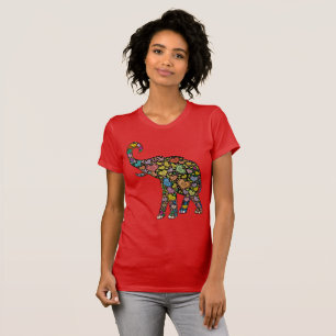 Elephant Hearts Pattern T-Shirt