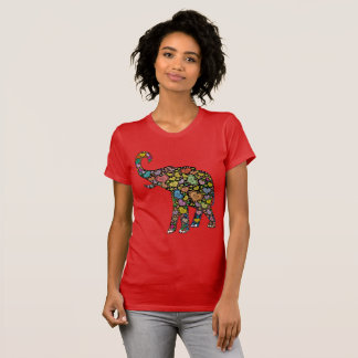 Elephant Hearts Pattern T-Shirt