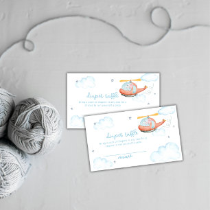 Elephant Helicopter Diaper Raffle Baby Shower  Enclosure Card