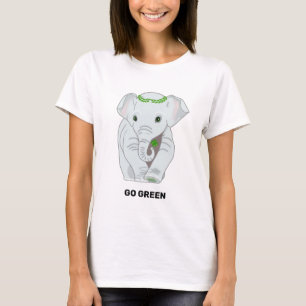 Elephant Holding a Four-Leaf Clover T-Shirt