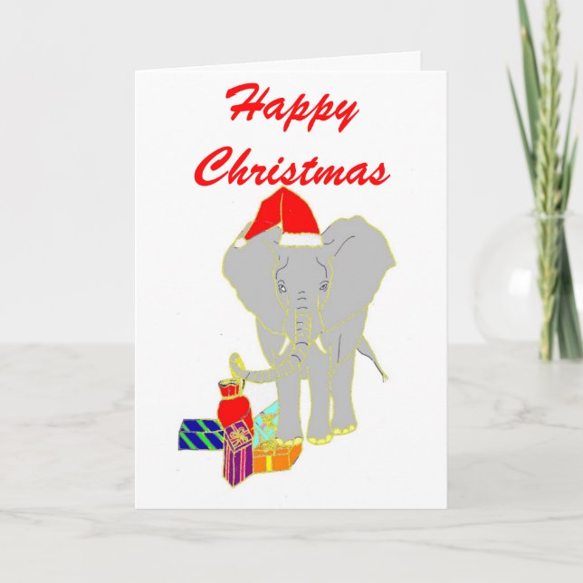 Elephant Holiday Card (Front)