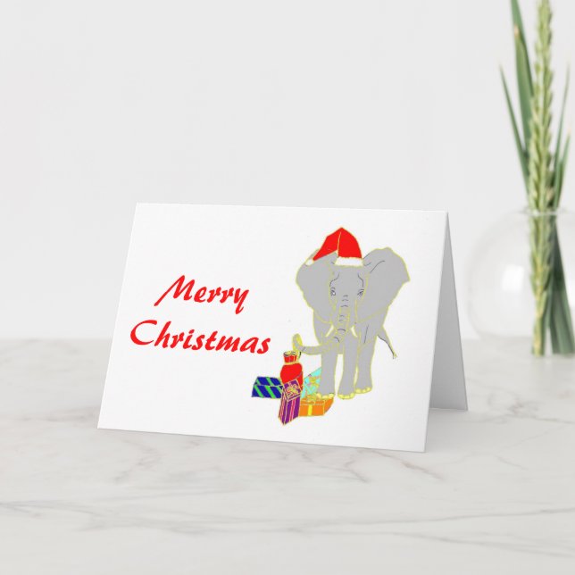Elephant Holiday Card (Front)