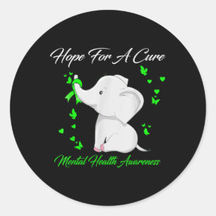 Elephant Hope For A Cure Mental Health Awareness Classic Round Sticker