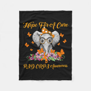 Elephant Hope For A Cure Rsd Crps Awareness Fleece Blanket