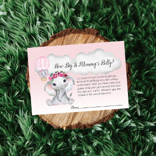 Elephant Hot Air Balloon Mum's Belly Size Baby Enclosure Card