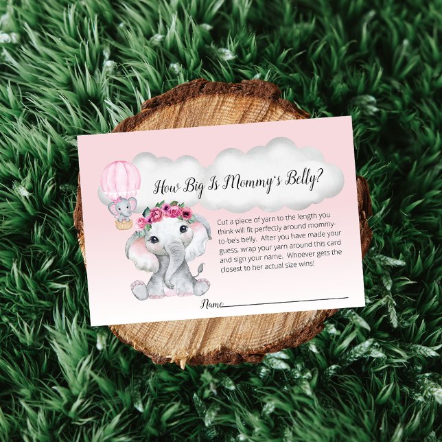 Elephant Hot Air Balloon Mum's Belly Size Baby Enclosure Card (Creator Uploaded)