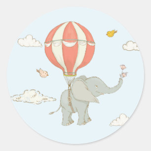 Elephant Hot Air Balloon stickers