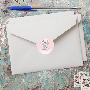 Elephant Hot Air Balloon Thank You Favour Classic Round Sticker