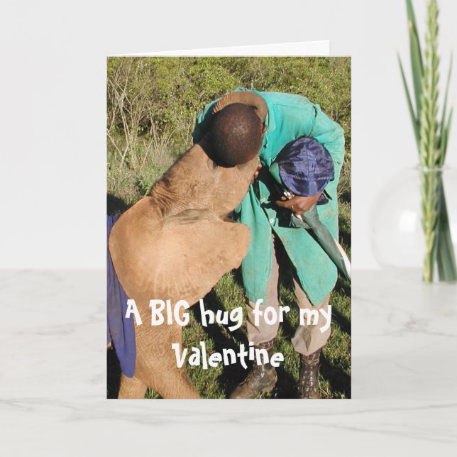 Elephant Hug Card (Foster an Elephant) (Front)