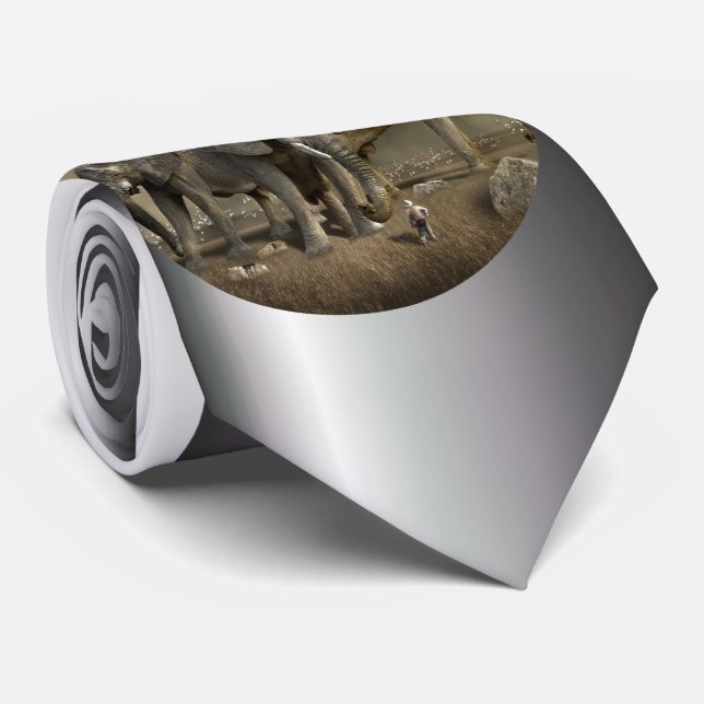 Elephant Hunter on Safari Tie (Rolled)