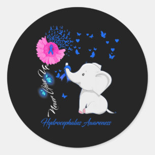 Elephant Hydrocephalus Awareness - Hydrocephalus R Classic Round Sticker