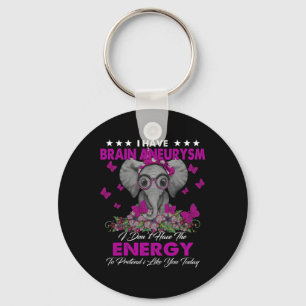 Elephant I Have Brain Aneurysm Awareness Gifts Key Ring