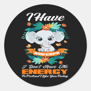 Elephant I Have RSD CRPS Awareness Classic Round Sticker