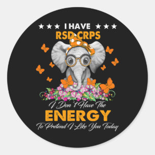 Elephant I Have Rsd Crps Awareness Gifts Classic Round Sticker