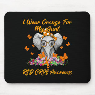 Elephant I Wear Orange For My Aunt Rsd Crps Awaren Mouse Pad