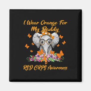 Elephant I Wear Orange For My Daddy Rsd Crps Aware Magnet