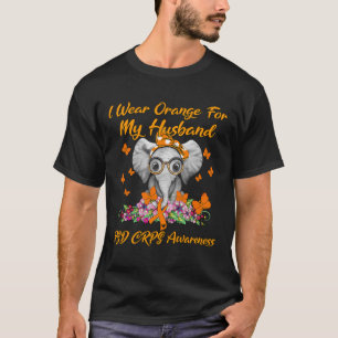 Elephant I Wear Orange For My Husnd Rsd Crps Aware T-Shirt