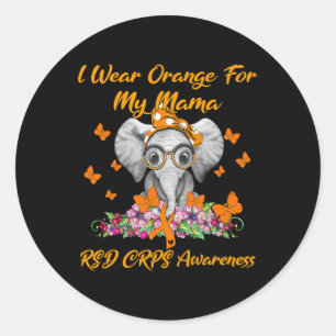 Elephant I Wear Orange For My Mama Rsd Crps Awaren Classic Round Sticker