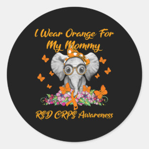 Elephant I Wear Orange For My Mummy Rsd Crps Aware Classic Round Sticker