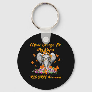 Elephant I Wear Orange For My Papa Rsd Crps Awaren Key Ring