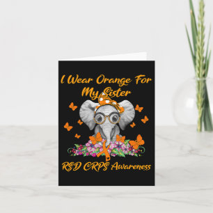Elephant I Wear Orange For My Sister Rsd Crps Awar Card