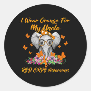 Elephant I Wear Orange For My Uncle Rsd Crps Aware Classic Round Sticker