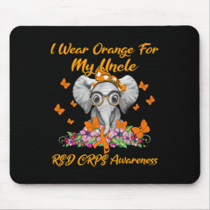 Elephant I Wear Orange For My Uncle Rsd Crps Aware Mouse Pad