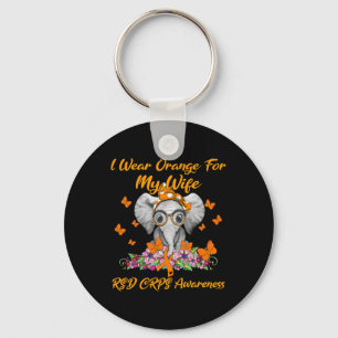 Elephant I Wear Orange For My Wife Rsd Crps Awaren Key Ring