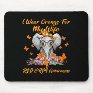Elephant I Wear Orange For My Wife RSD CRPS Awaren Mouse Pad