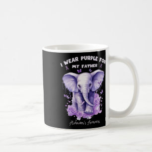 Elephant I Wear Purple For My Father Heimerheimer' Coffee Mug