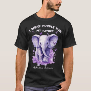 Elephant I Wear Purple For My Father Heimerheimer' T-Shirt