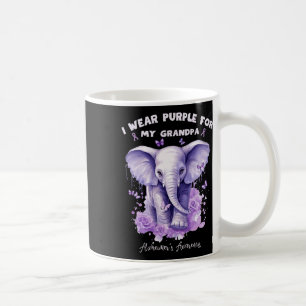 Elephant I Wear Purple For My Grandpa Heimerheimer Coffee Mug