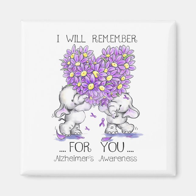 Elephant I Will Remember For You Flower Heimerheim Magnet (Front)