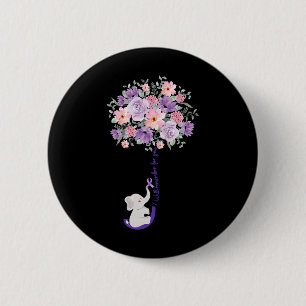 Elephant I Will Remember For You Purple Sunflower 6 Cm Round Badge