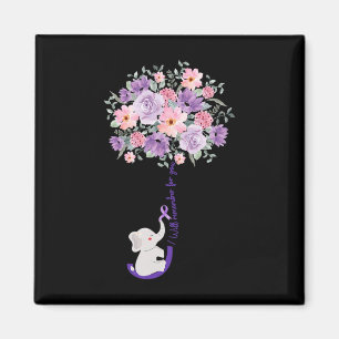 Elephant I Will Remember For You Purple Sunflower Magnet