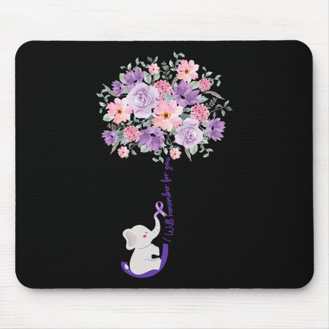 Elephant I Will Remember For You Purple Sunflower  Mouse Pad (Front)