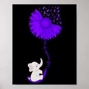 Elephant I Will Remember For You Purple Sunflower  Poster