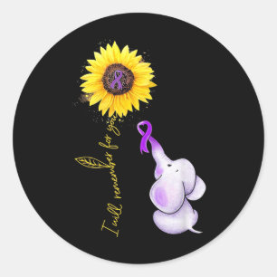 Elephant I Will Remember For You Sunflower Heimerh Classic Round Sticker