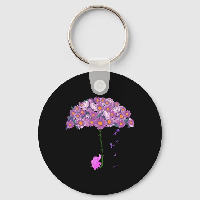 Elephant I Will Remember For You Sunflower Heimerh Key Ring (Front)