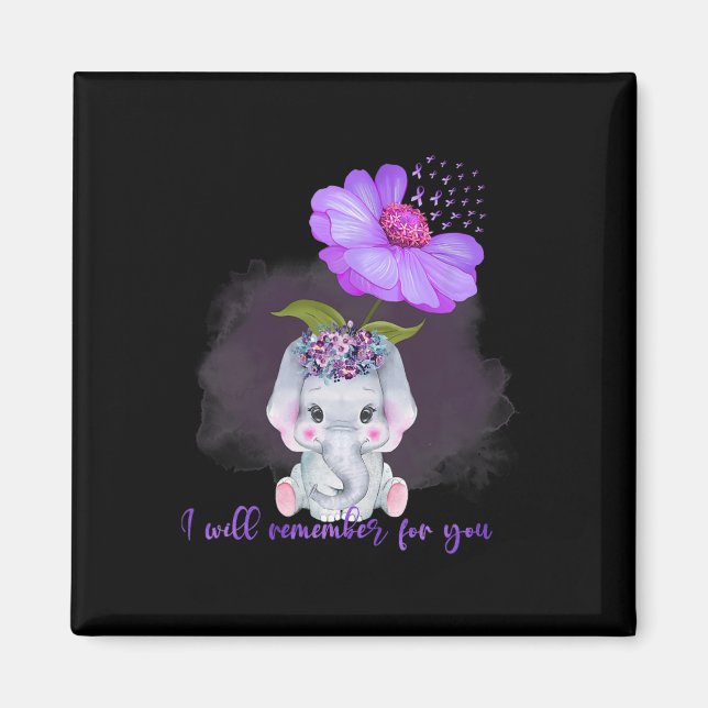 Elephant I Will Remember For You Sunflower Heimerh Magnet (Front)
