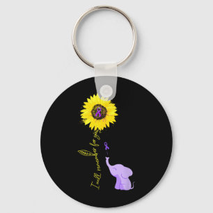 Elephant I Will Remember For You Yellow Sunflower  Key Ring