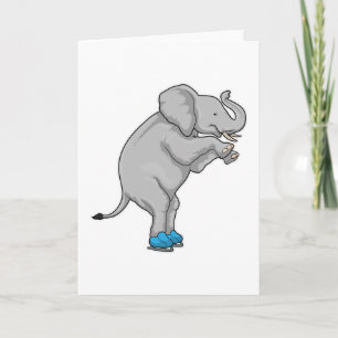 Elephant Ice skating Ice skates Card