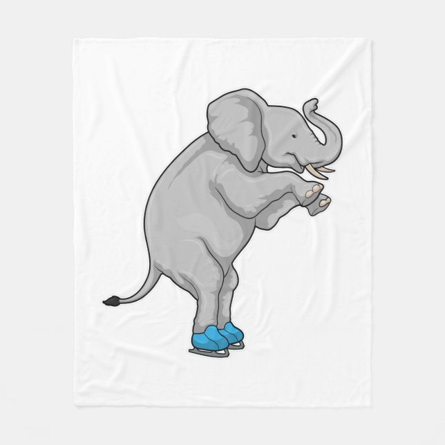 Elephant Ice skating Ice skates Fleece Blanket (Front)