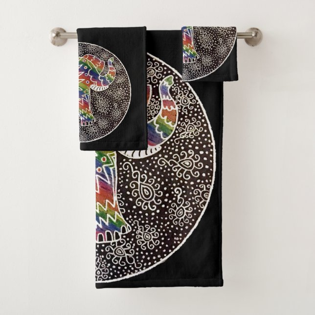 Elephant Illumination Bath Towel Set (Insitu)